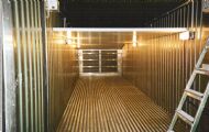 Inside the blast freezer